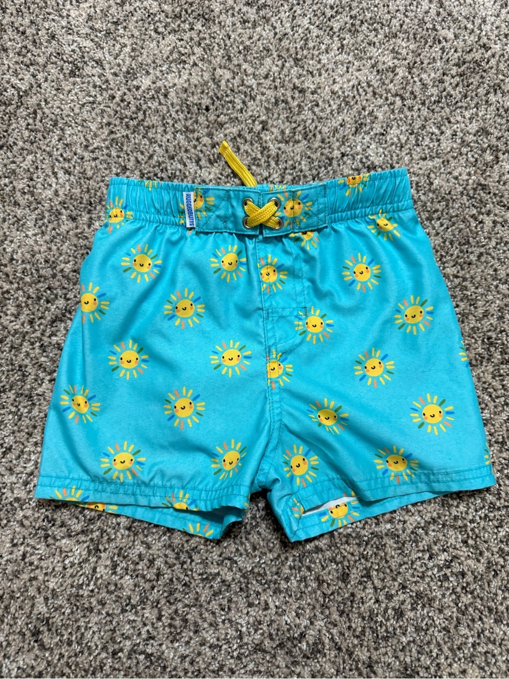 RUGGED BUTTS Boys Sun Print Swim Trunks 18-24 Months